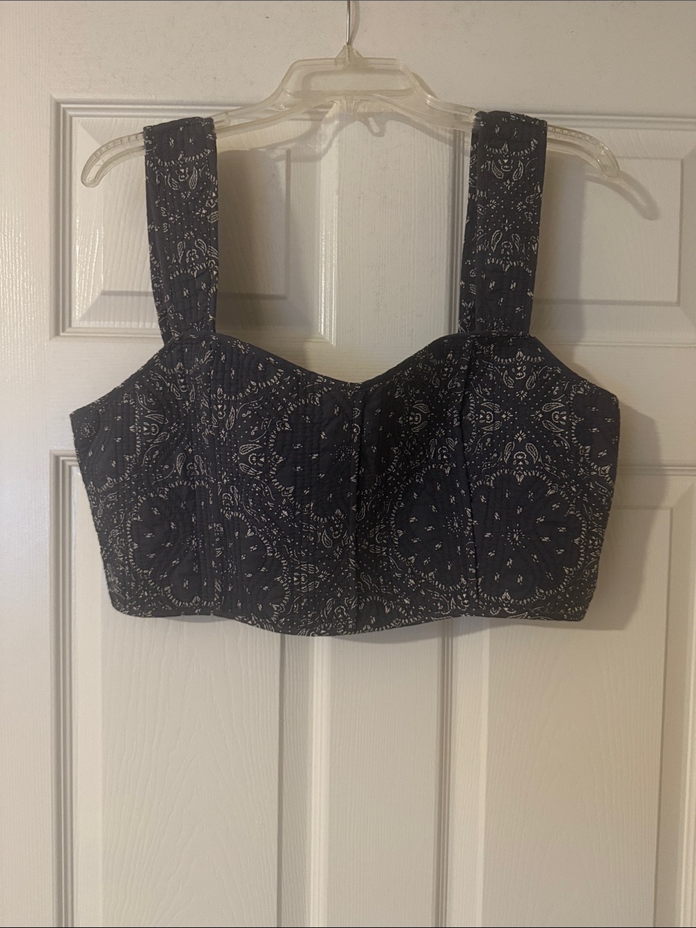 Madewell Navy Bandana-Print Quilted Top